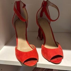 Elegant Red Open-Toe Women's Heels
